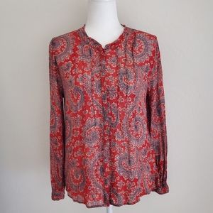 Lucky Brand Long Sleeve Top Red Small